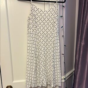 White Patterned Spaghetti Strap Dress